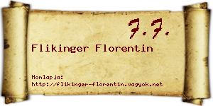 Flikinger Florentin névjegykártya